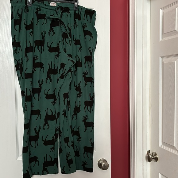 Merona green fleece pajama pants with black deer size xxl - Picture 1 of 5
